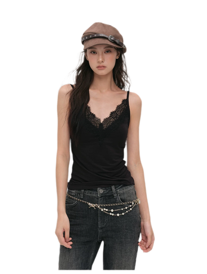 Lace Trim Built-In Bra Cami