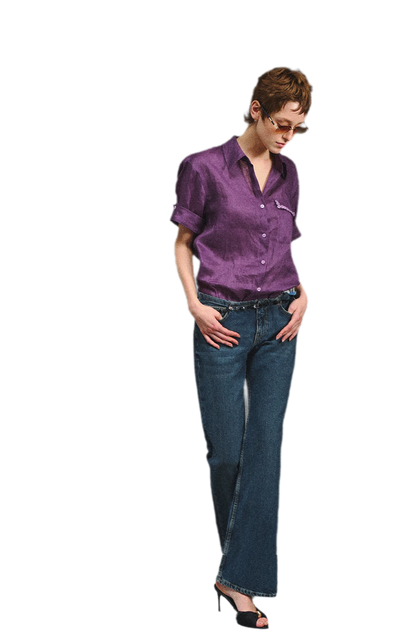 Linen Relaxed Cuff Shirt