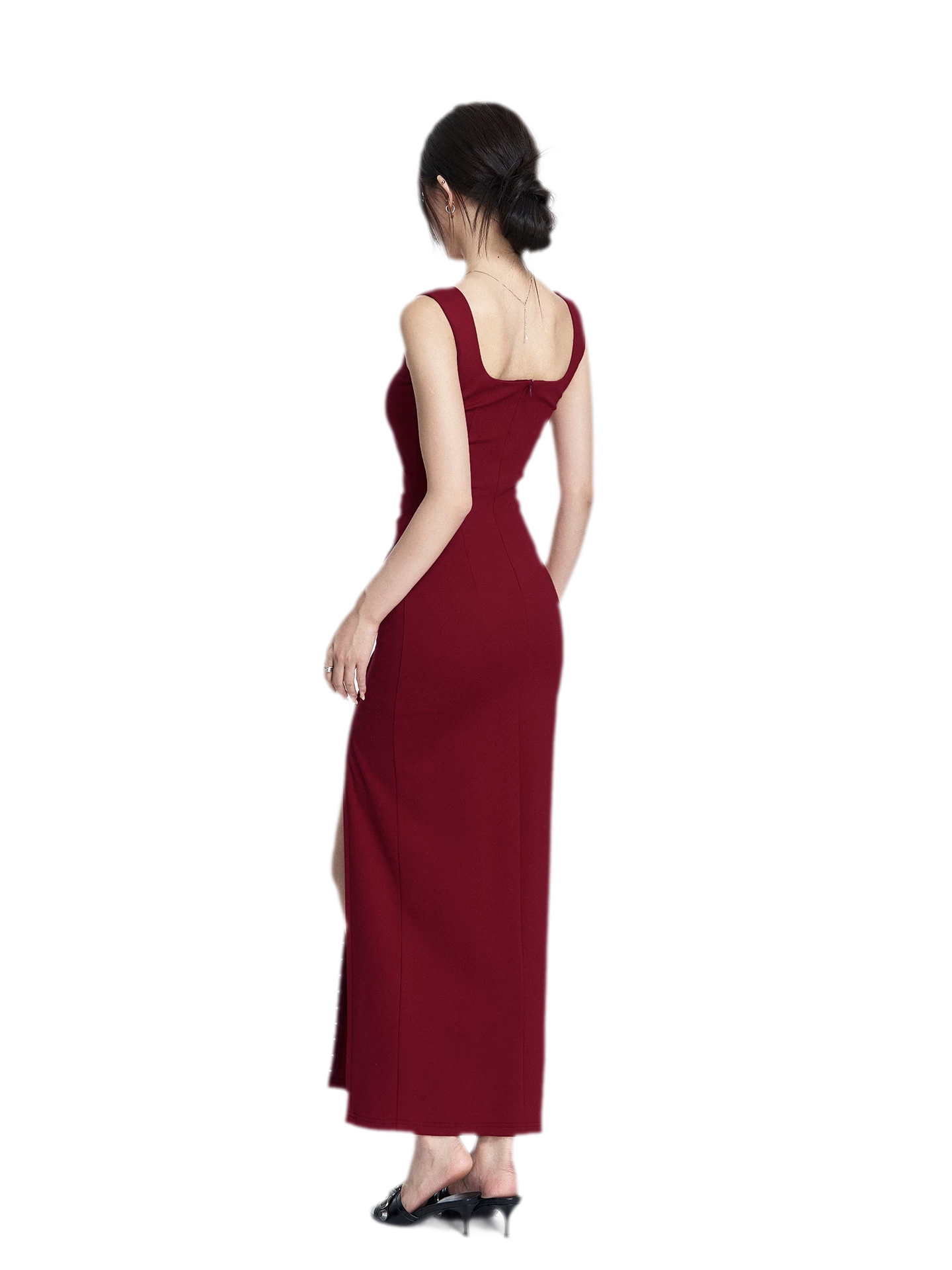 Ruching Strapless Fitted Long Dress