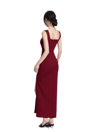 Ruching Strapless Fitted Long Dress