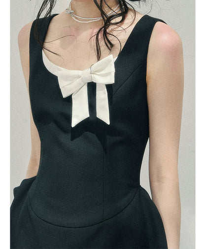 Sleek Bowknot Mini Dress