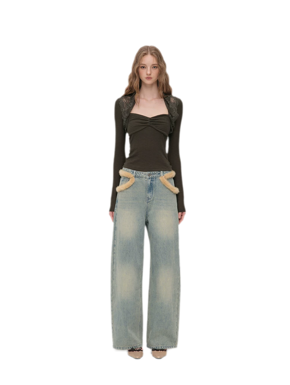Vintage Washed Wide-Leg Jeans