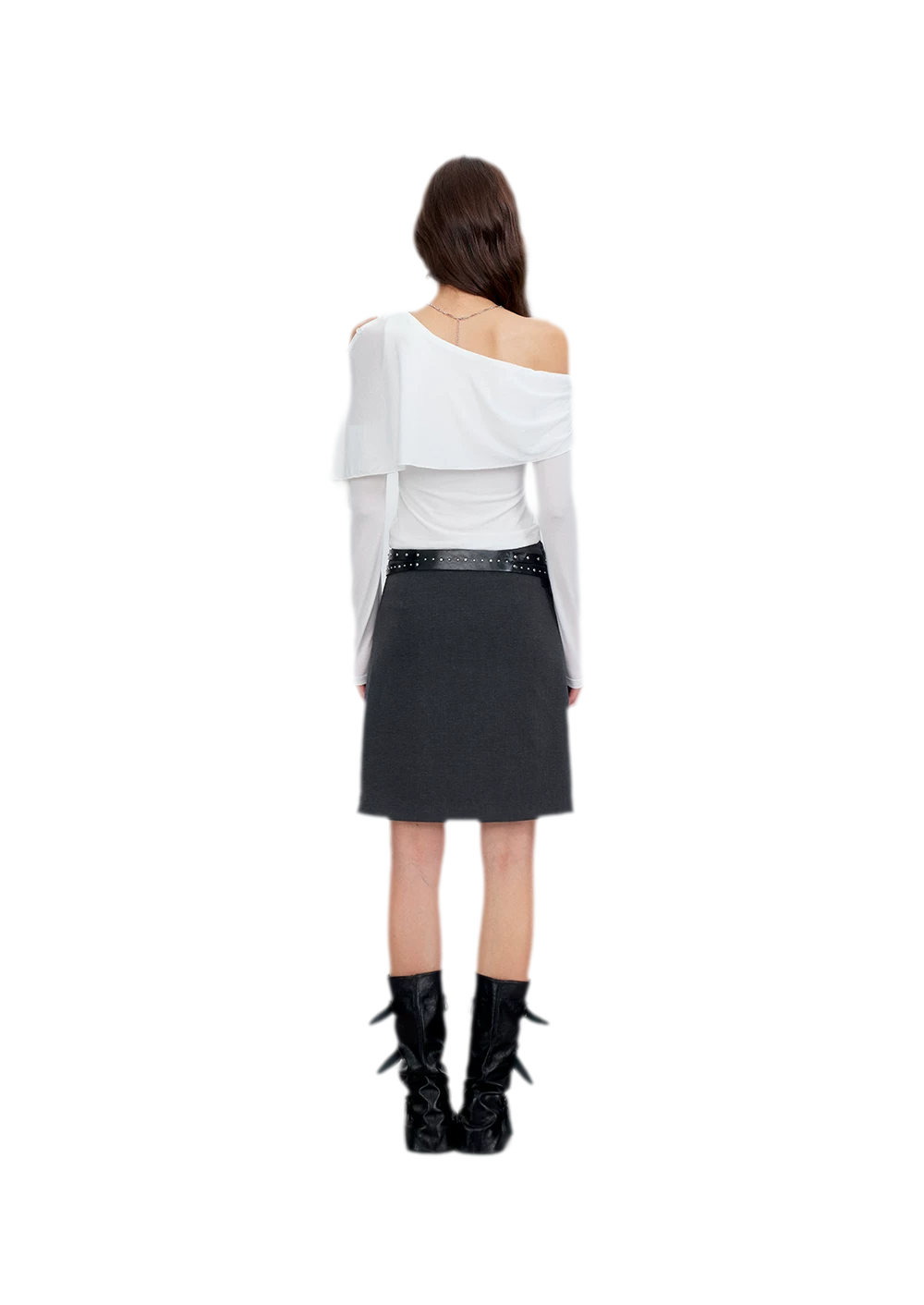 Asymmetrical Button Shoulder Top