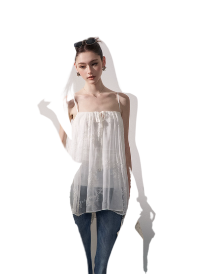 Ruched Tulle Camisole