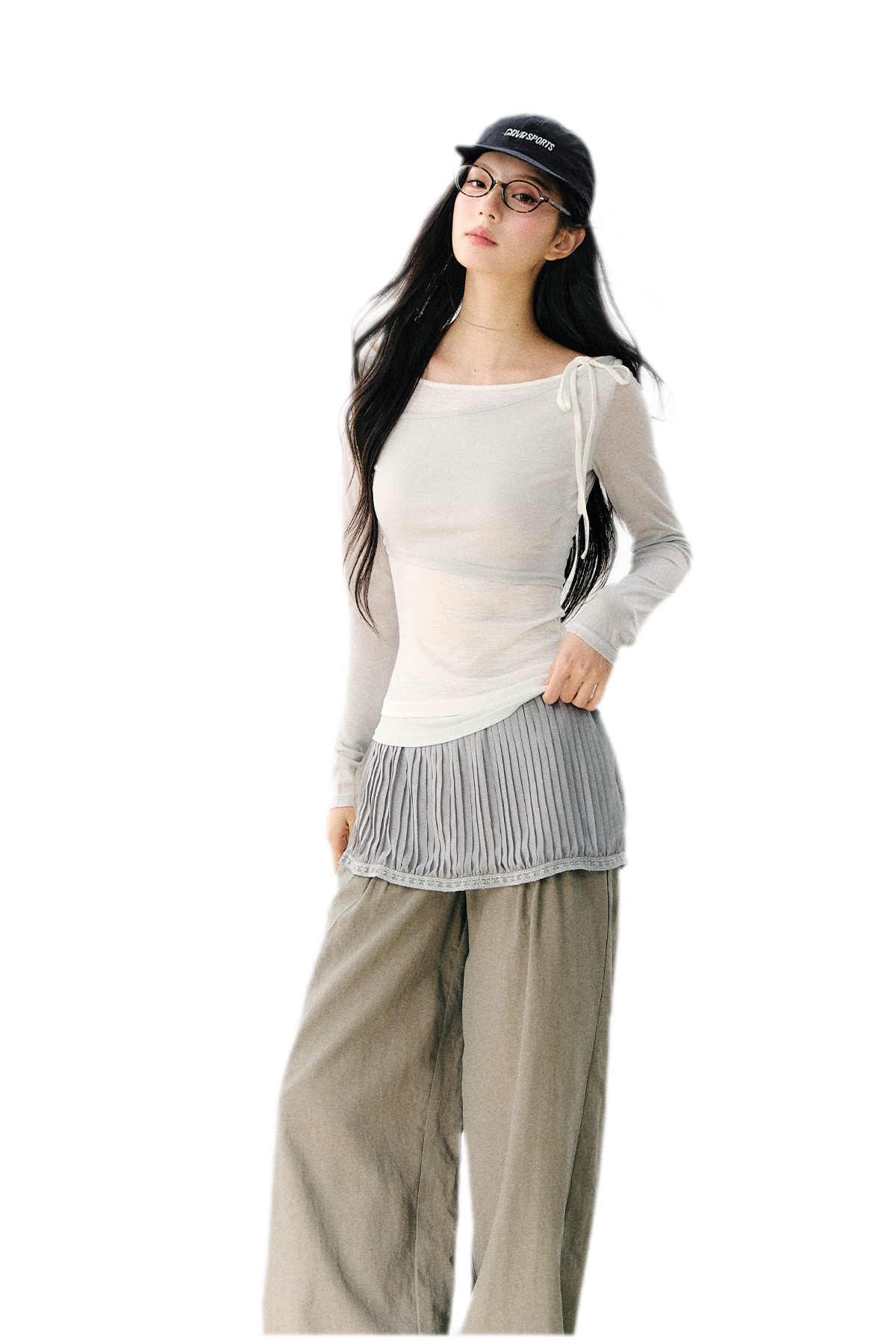 Asymmetric Tie Shoulder Tee