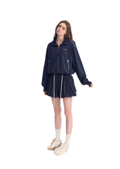 Half-Zip Drawstring Jacket