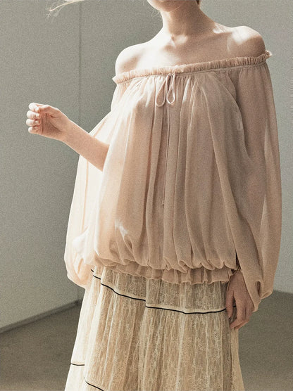 Crinkled Off-Shoulder Top