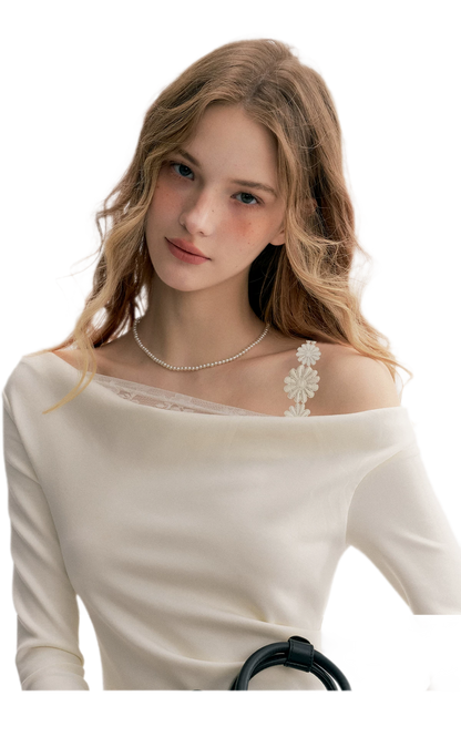 Daisy Lace One-Shoulder Dress