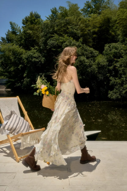Blossom Ruffle Halter Dress