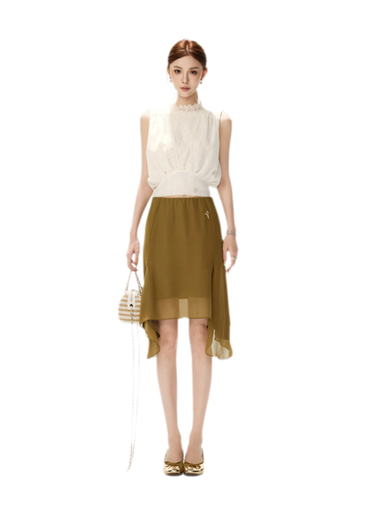 Layered Chiffon A-Line Skirt
