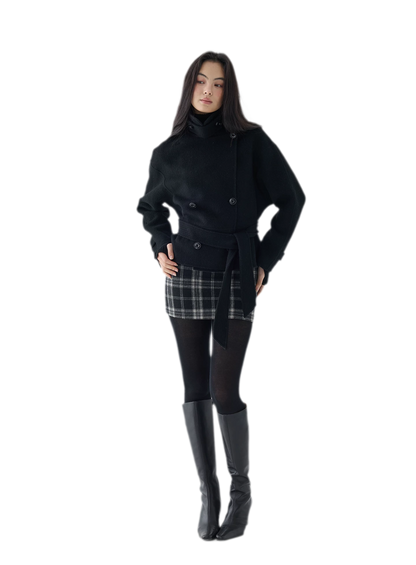 Double-Faced Wool Short Coat