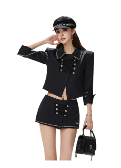 Corded Napoleonic Jacket Skirt Set