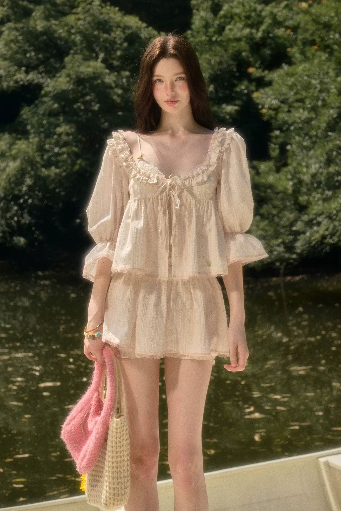 GROUP OF UNIVERSE Peach Babydoll Set – view 10