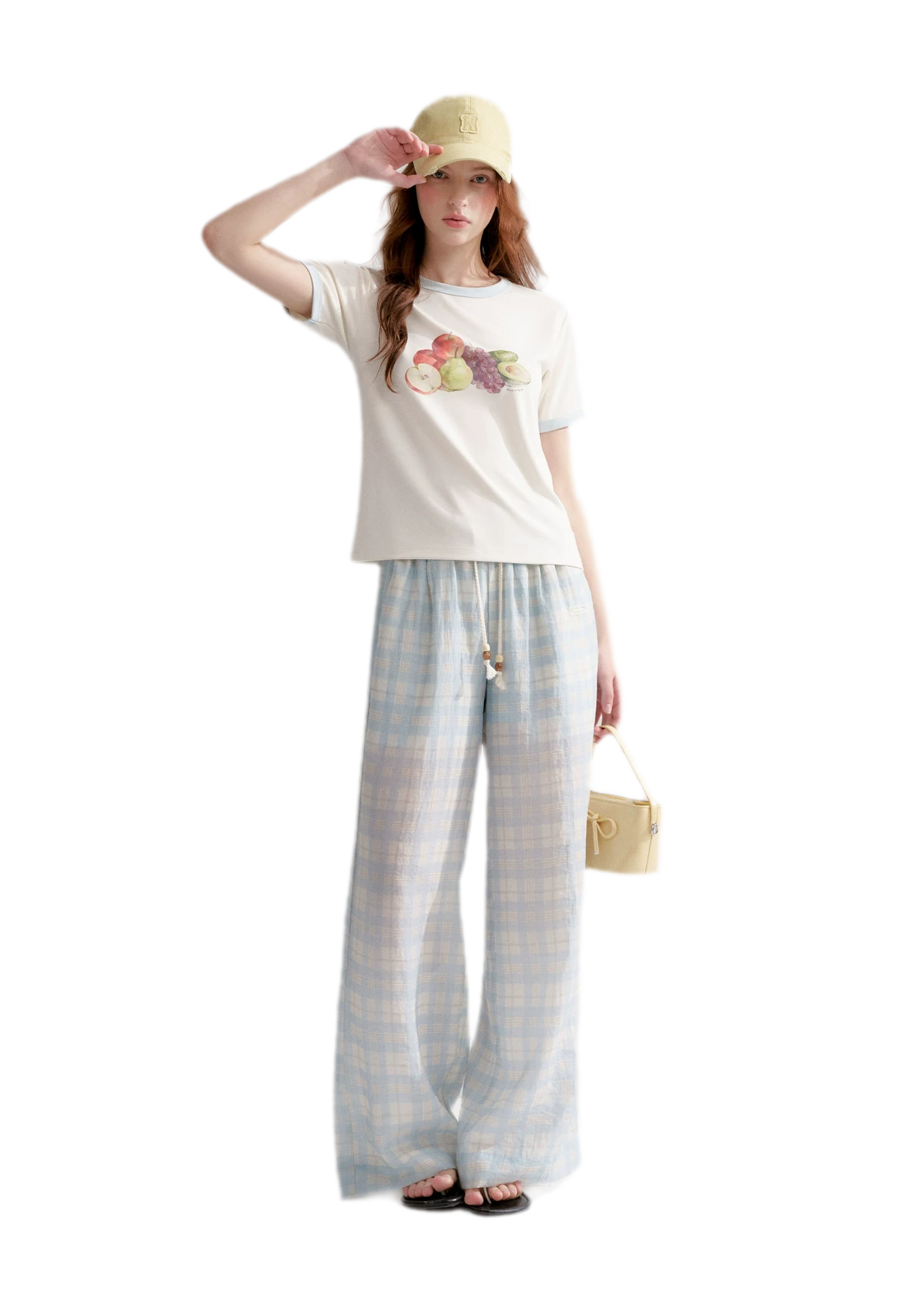 Rhinestone Fruit Print Tee