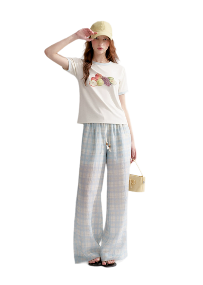 Rhinestone Fruit Print Tee