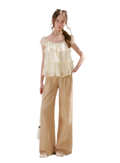 Tiered Ruffle Chiffon Blouse