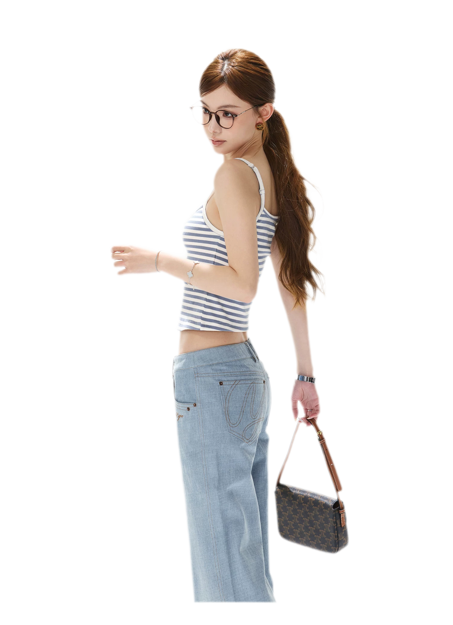 Stripe Cropped Cami Top