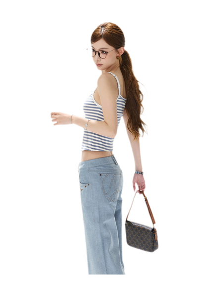 Stripe Cropped Cami Top