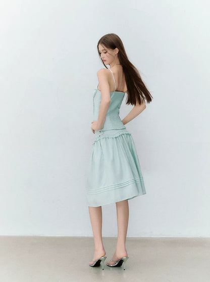 Semi-Sweet Design Bowknot Ruffle Camisole &amp; Skirt Set