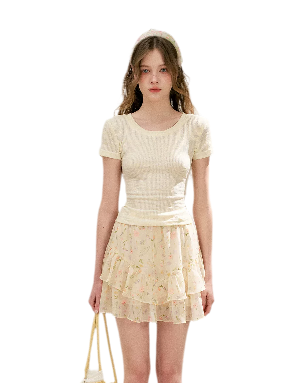 Romantic Chiffon Floral Short Skirt
