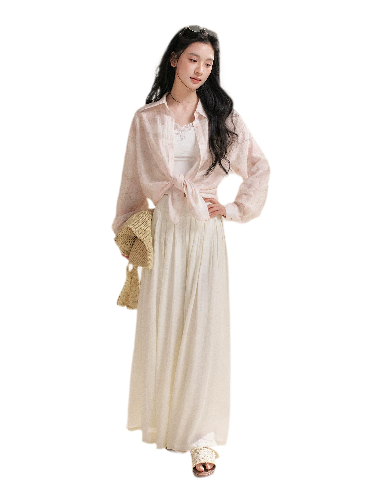 Pleated Wide-Leg Pants