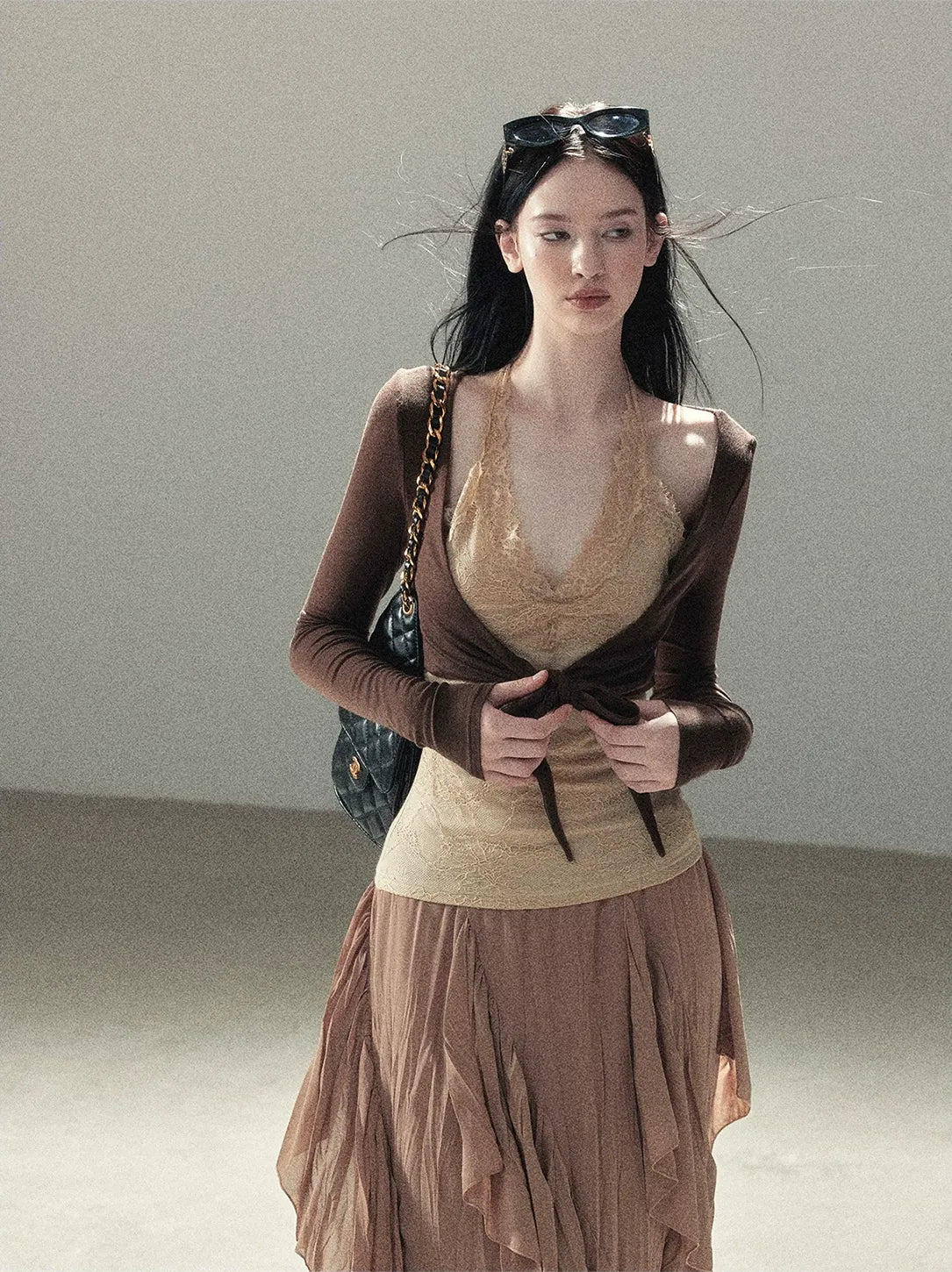 Lace Wrap Cropped Top