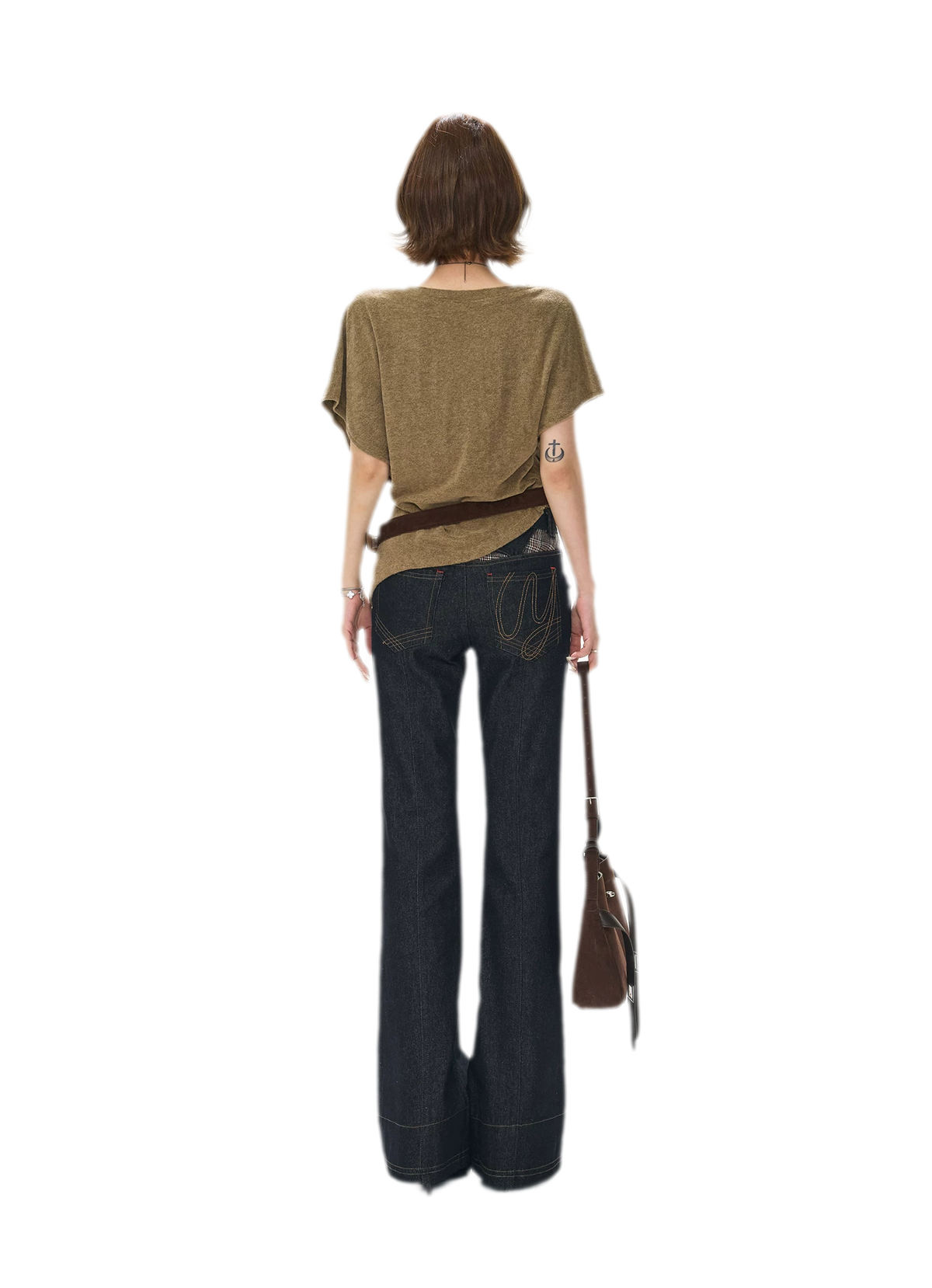 Gathered Collar Batwing Sweater