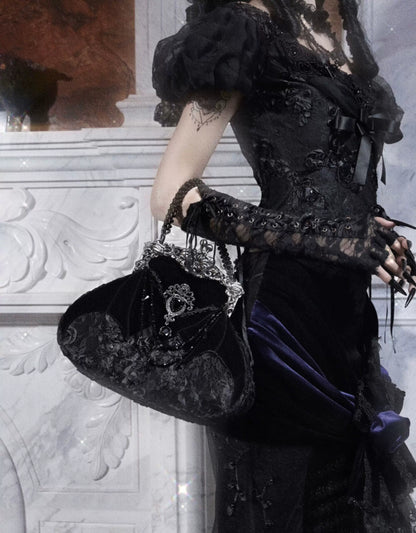 Velvet Bat Frame Handbag