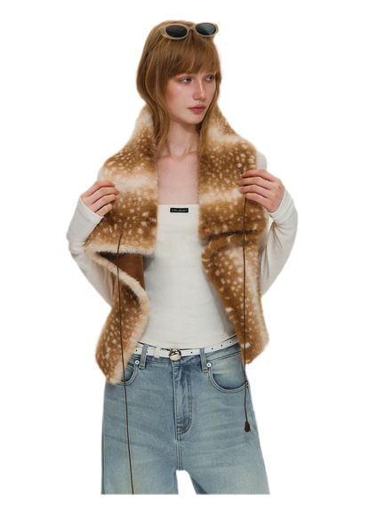 Plush Faux Fur Cropped Vest