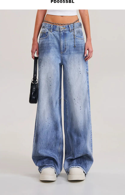 Cross Statue Desert Wide-Leg Jeans