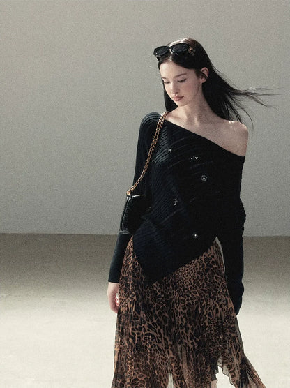 Asymmetric Cutout Relaxed Knit Top