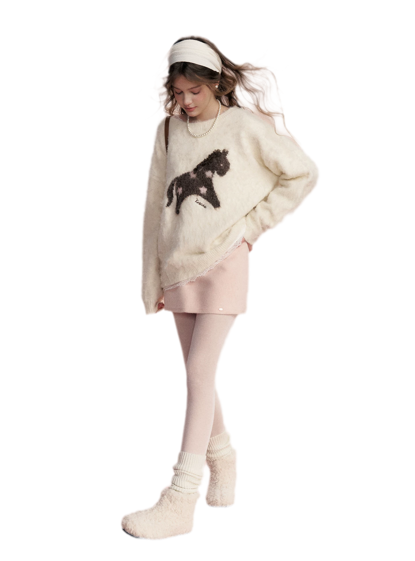 Brushed Horse Jacquard Sweater