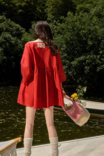 Cherry Cotton Babydoll Dress