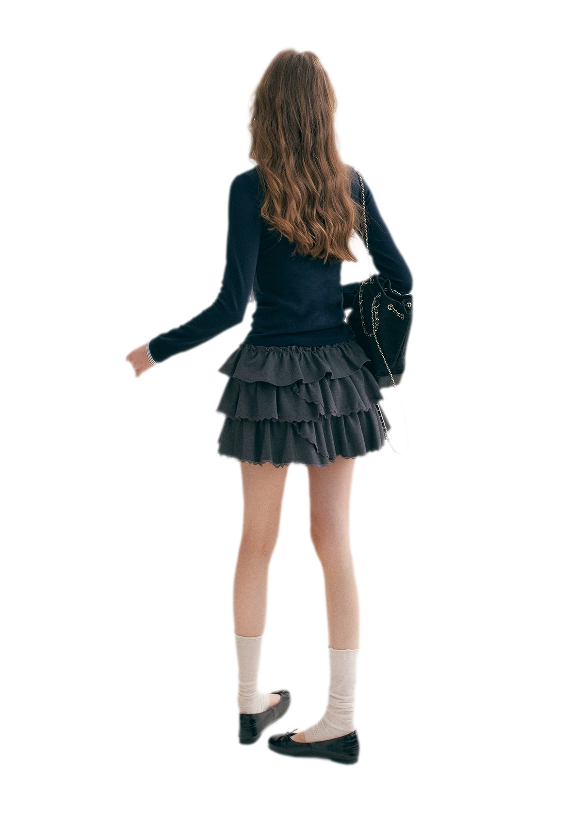 Layered Ruffle A-Line Skirt