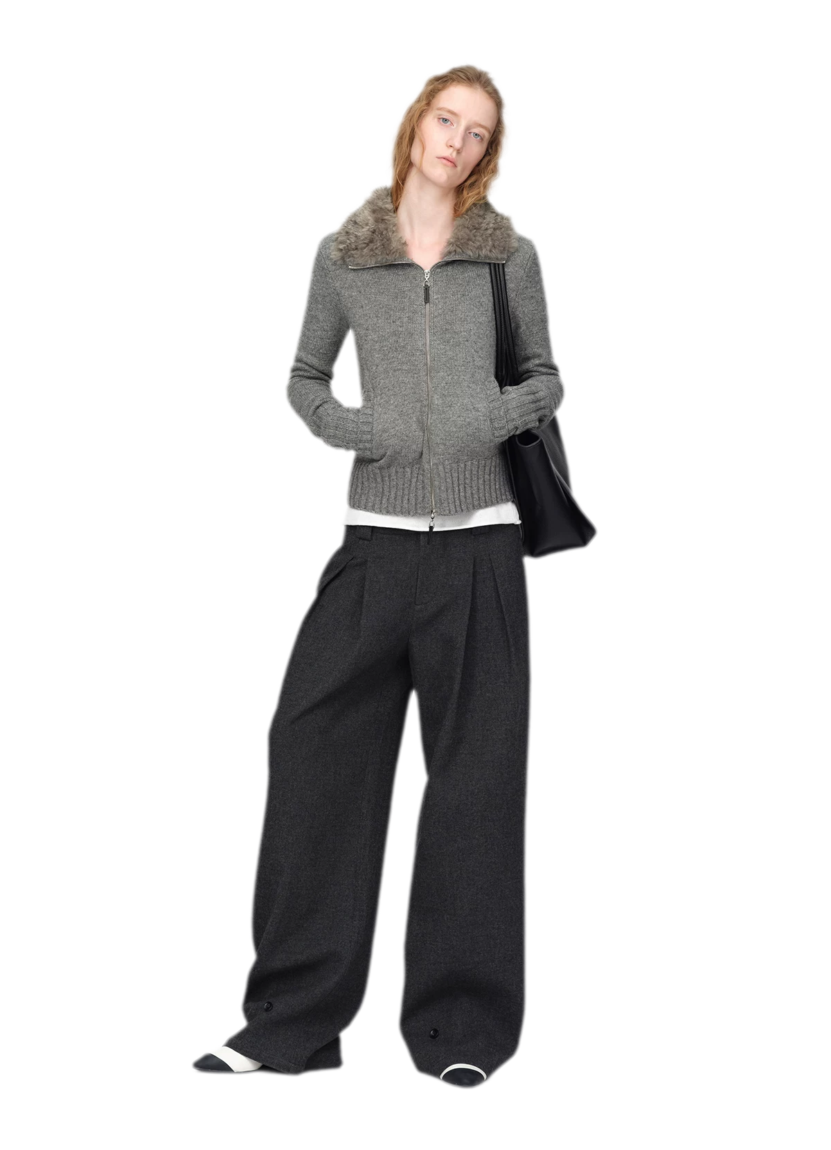 Wool Ribbed Fitted Cardigan