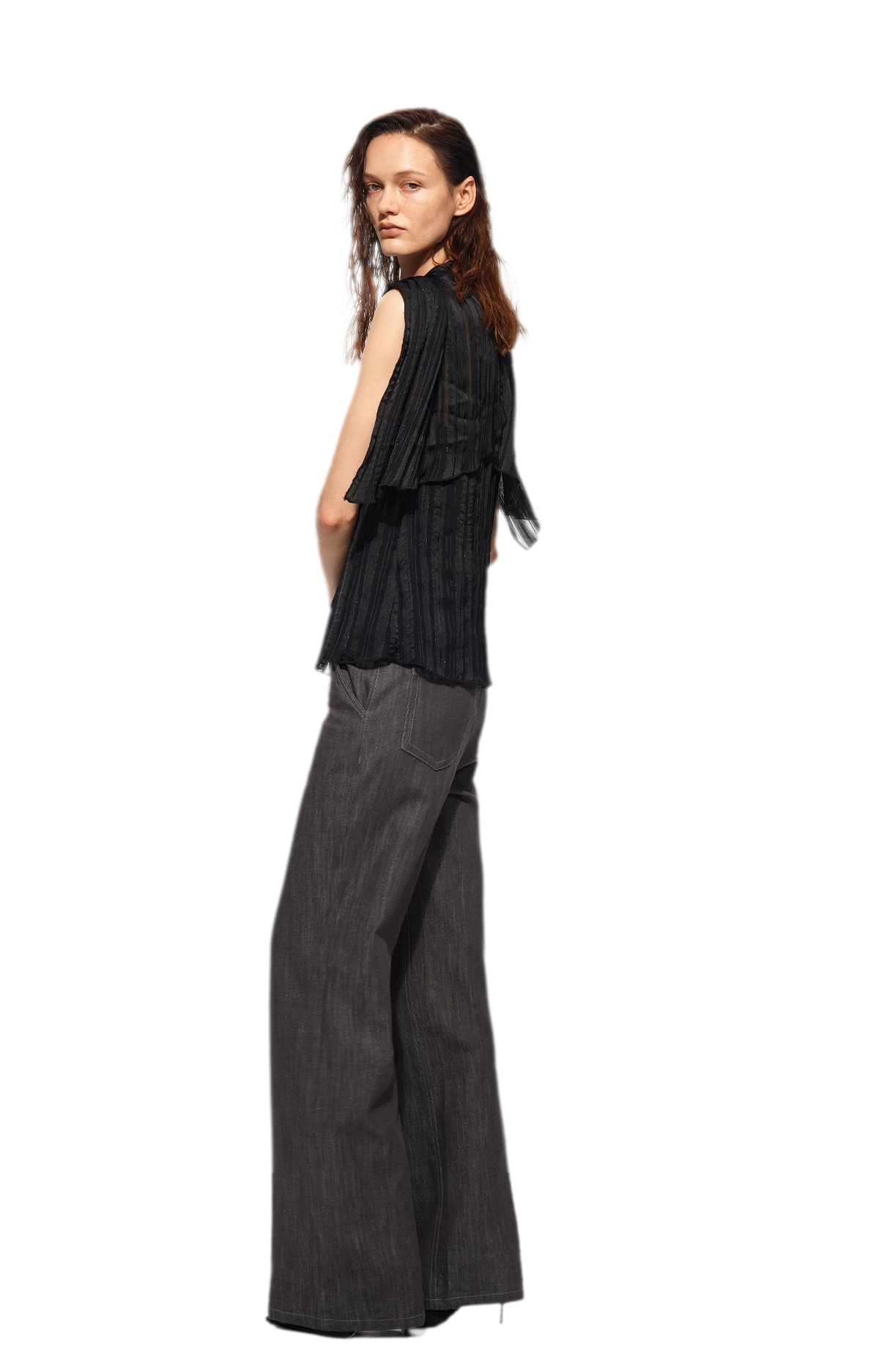 Shimmer Crinkle Halter Top