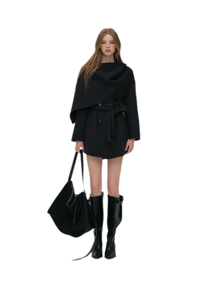Double-Faced Wool Cape Coat