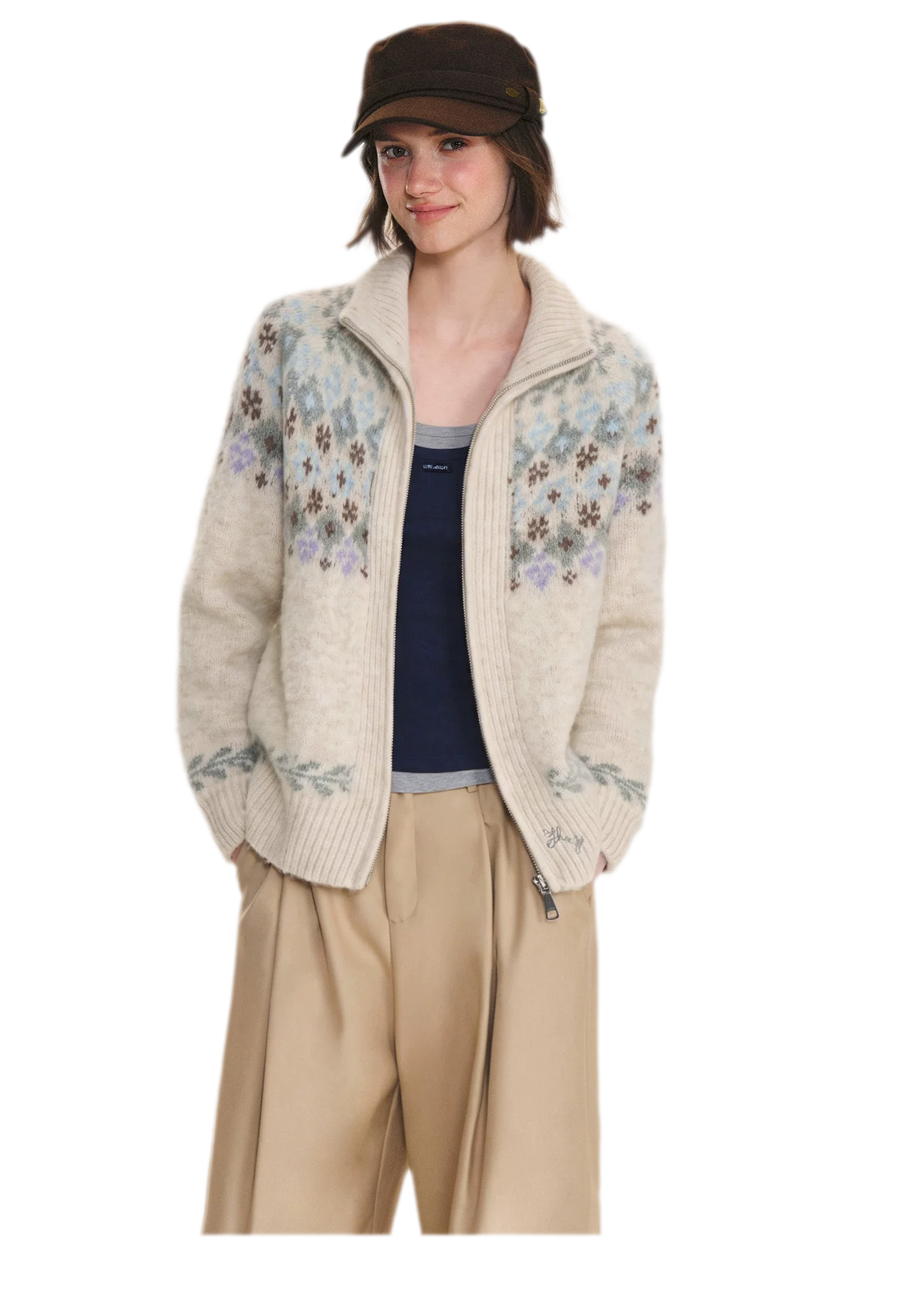 Cardigan en maille jacquard Fair Isle