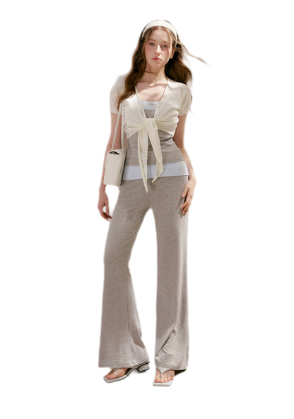 Sportique Cropped Knit Cardigan