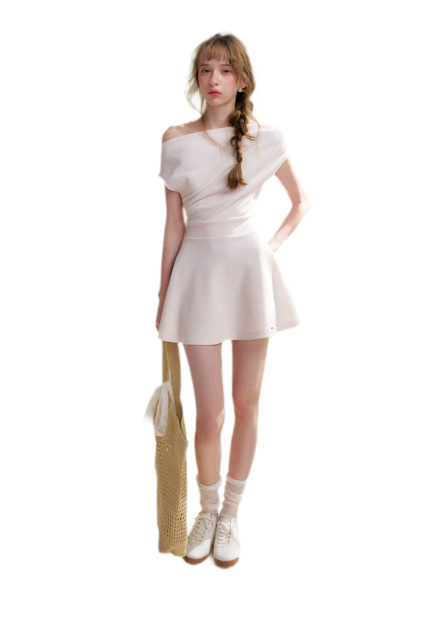 Romantic French Off-Shoulder Short Dress
