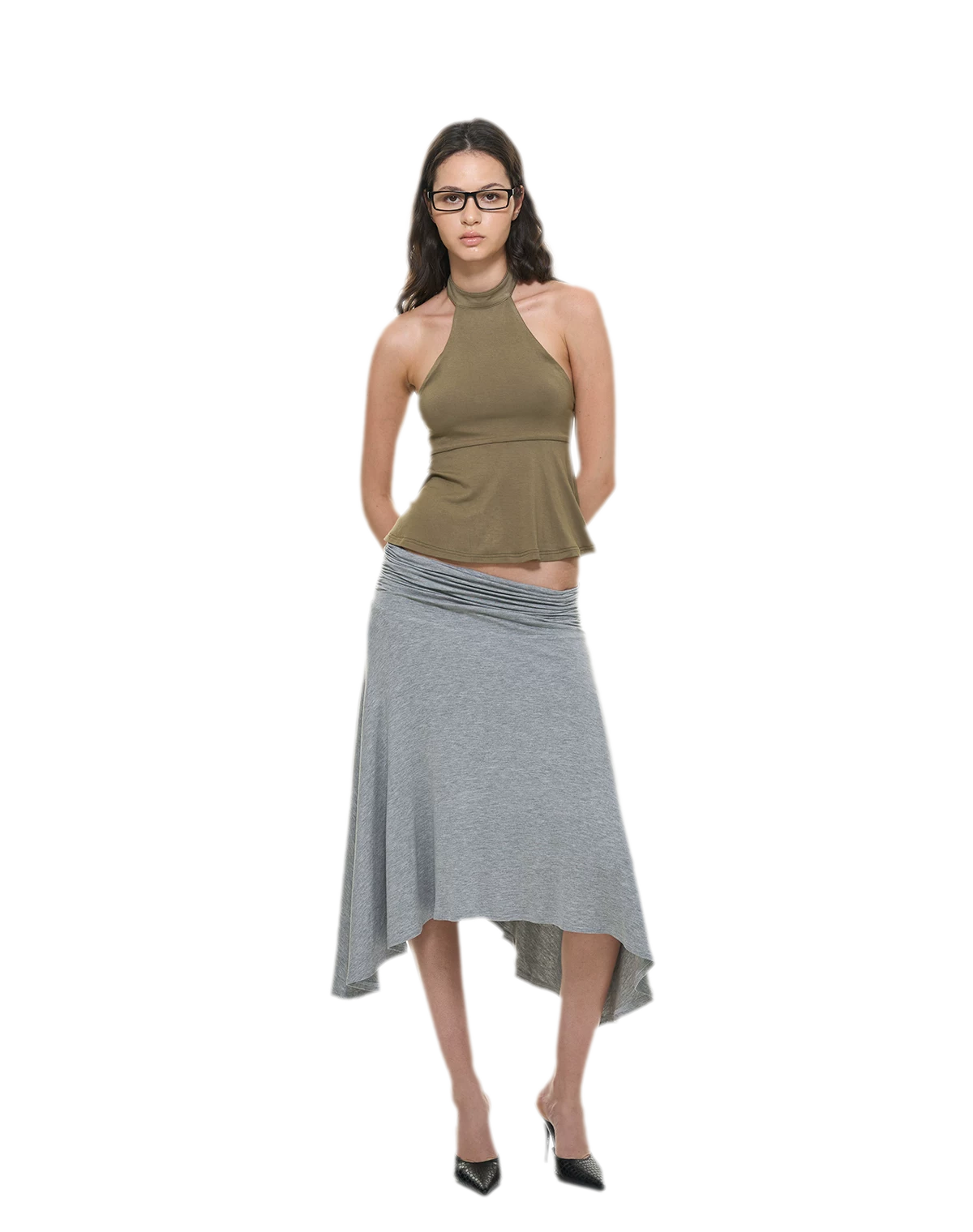 Modal Peplum Halter Top