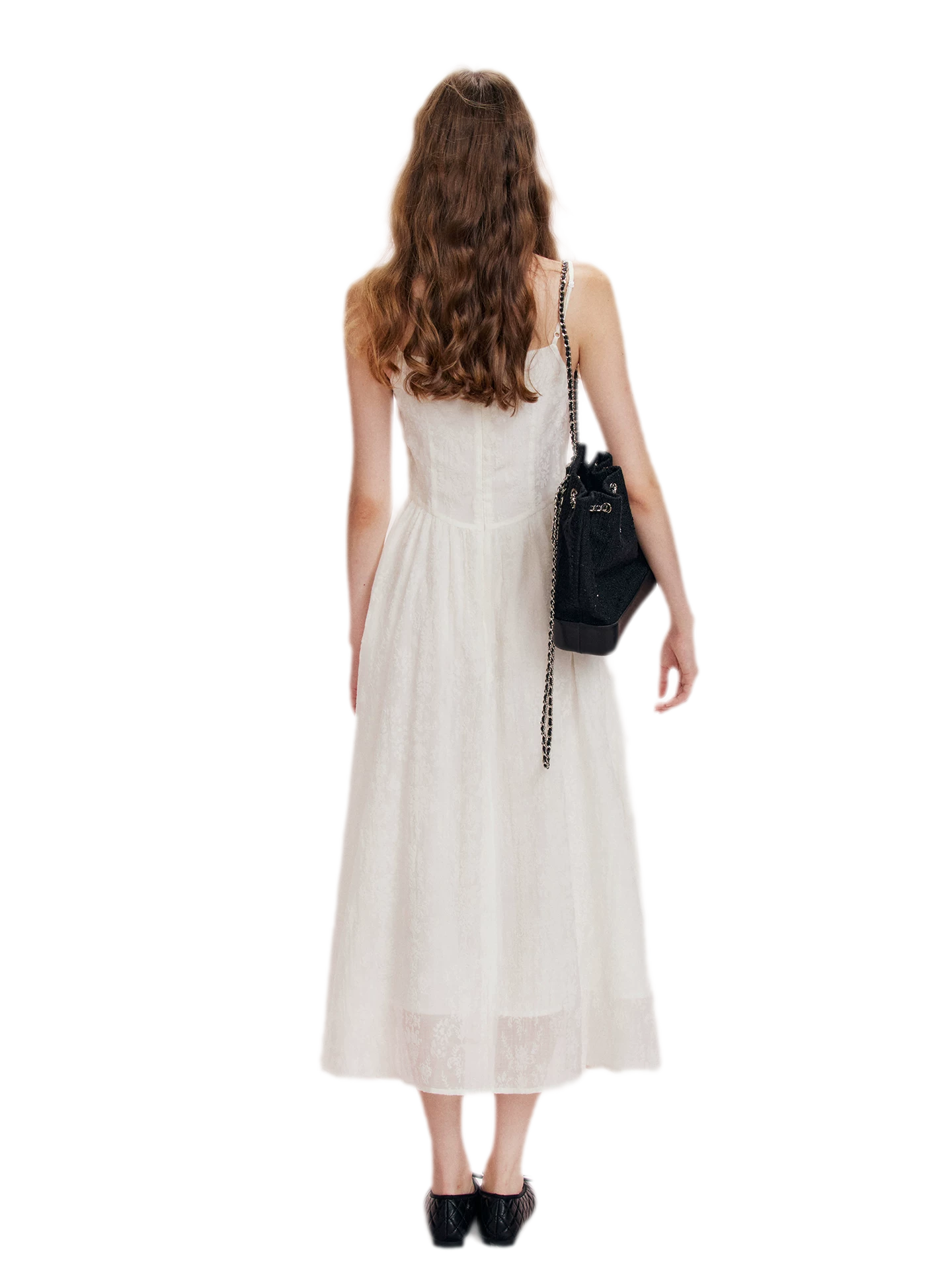 Flocked Bow Contrast Dress