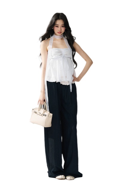 Halter Ruched Bustier Top