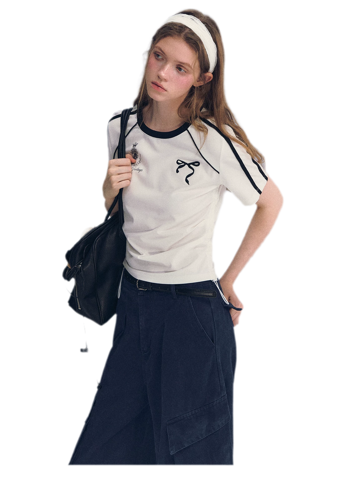 Embroidered Crop T-shirt