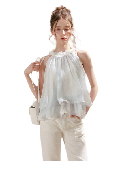 Girlcore 3D Floral Halter Top