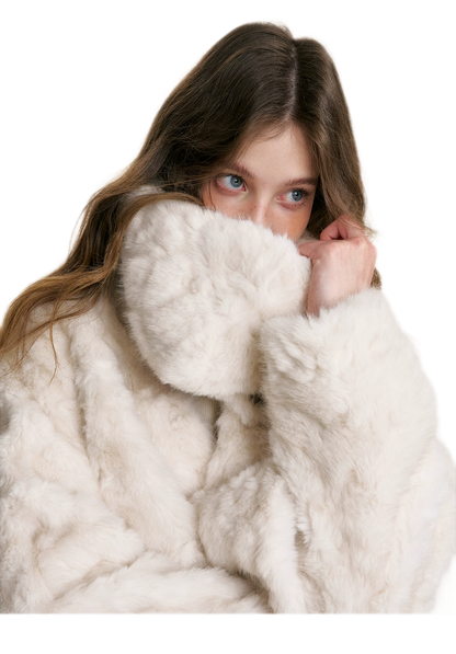 Detachable Scarf Plush Jacket