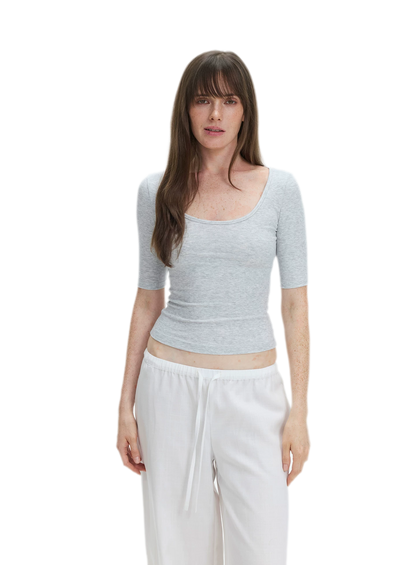 Soft U-Neck Slim-Fit T-Shirt