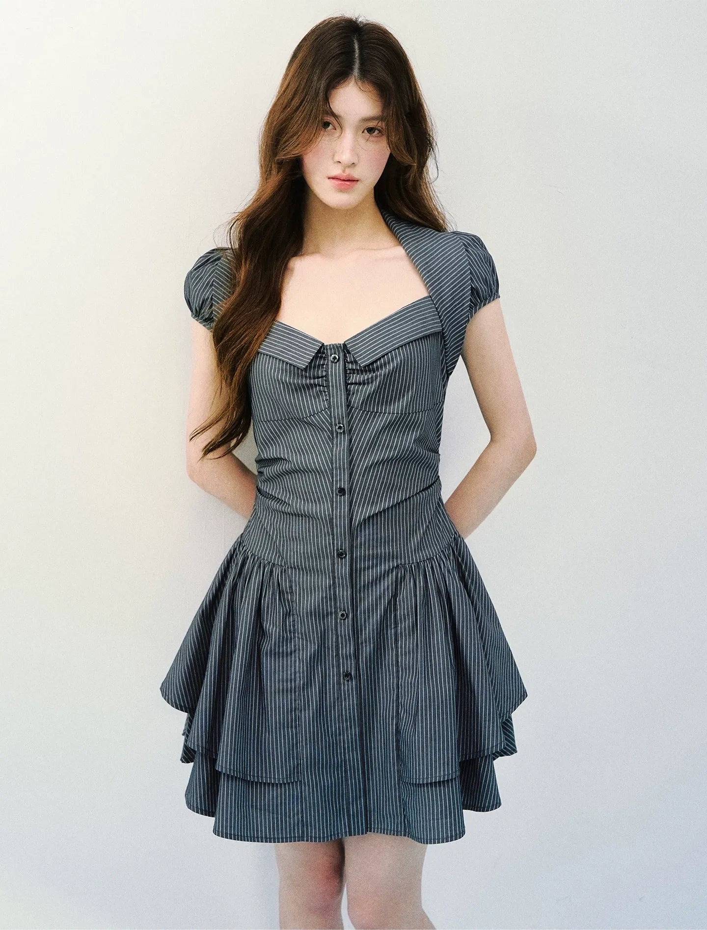 Vintage Striped Shirt Dress
