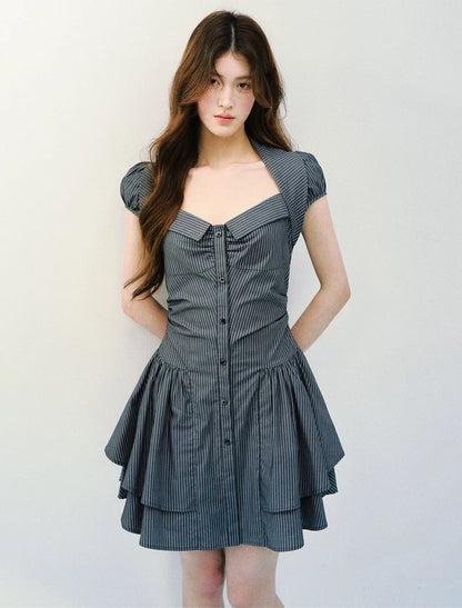 Vintage Striped Shirt Dress
