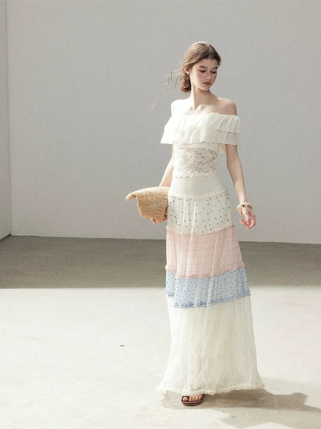 Ruffle Lace Off-Shoulder Top